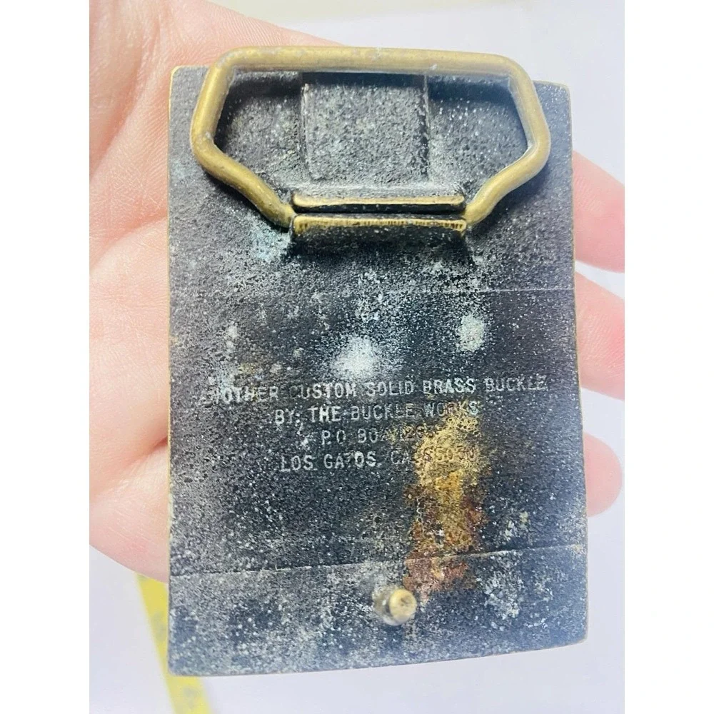 Solid Brass North Dakota‎ Eagle Belt Buckle Vintage 13 Stars Buckle Works